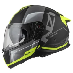 Kask szczękowy NZI COMBI 3 DUO ORBE BLACK ANTRACITE YELLOW MATT szary żółty