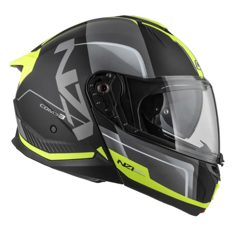 Kask szczękowy NZI COMBI 3 DUO ORBE BLACK ANTRACITE YELLOW MATT szary żółty
