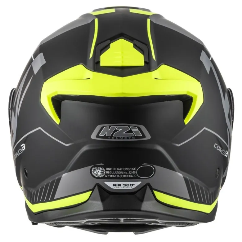 Kask szczękowy NZI COMBI 3 DUO ORBE BLACK ANTRACITE YELLOW MATT szary żółty
