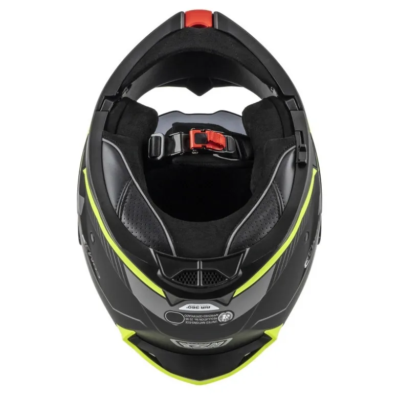 Kask szczękowy NZI COMBI 3 DUO ORBE BLACK ANTRACITE YELLOW MATT szary żółty