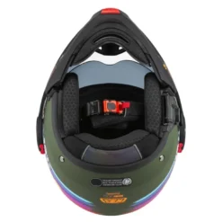 Kask szczękowy NZI MINIMOD RAINBOW GREEN BLACK SILVER MATT zielony czarny srebrny