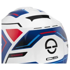Kask szczękowy SCHUBERTH C5 ECE OMEGA WHITE niebieski biały czerwony czarny