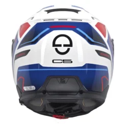 Kask szczękowy SCHUBERTH C5 ECE OMEGA WHITE niebieski biały czerwony czarny