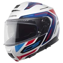 Kask szczękowy SCHUBERTH C5 ECE OMEGA WHITE niebieski biały czerwony czarny