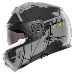 Kask szczękowy SCHUBERTH C5 ECE GLOBE GREY szary czarny żółty fluo