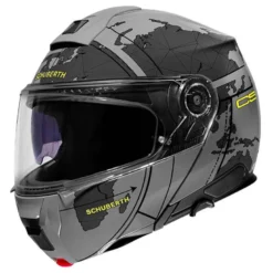 Kask szczękowy SCHUBERTH C5 ECE GLOBE GREY szary czarny żółty fluo
