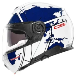 Kask szczękowy SCHUBERTH C5 ECE GLOBE BLUE biały niebieski czerwony