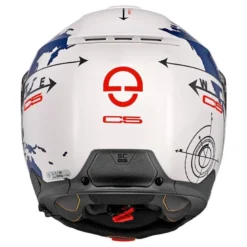 Kask szczękowy SCHUBERTH C5 ECE GLOBE BLUE biały niebieski czerwony