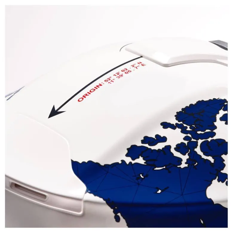 Kask szczękowy SCHUBERTH C5 ECE GLOBE BLUE biały niebieski czerwony