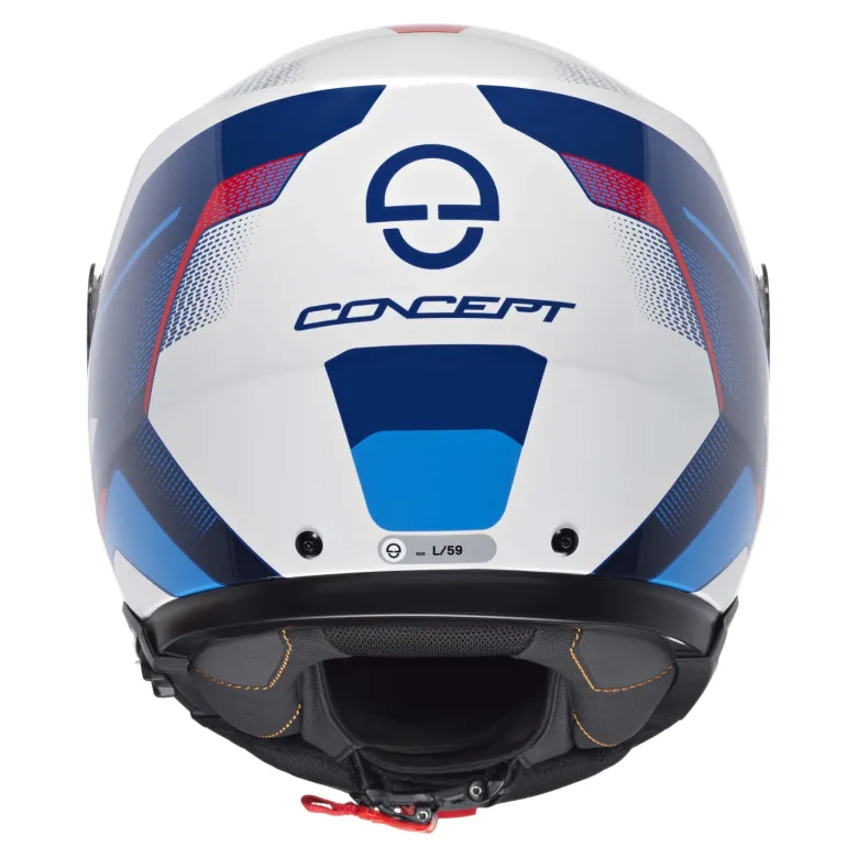Kask szczękowy SCHUBERTH CONCEPT ECE TRACER BLUE biały niebieski czerwony