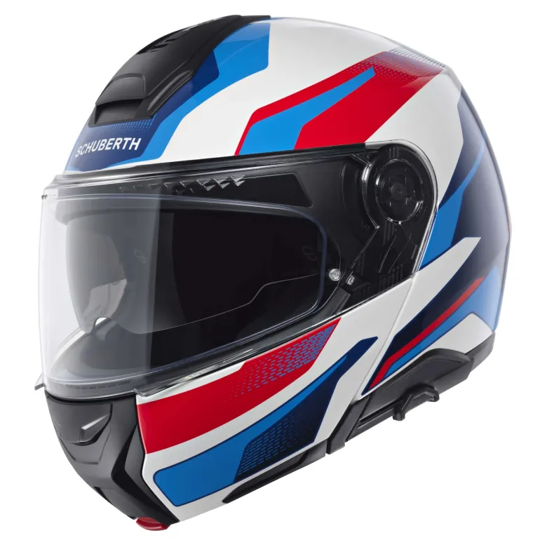 Kask szczękowy SCHUBERTH CONCEPT ECE TRACER BLUE biały niebieski czerwony