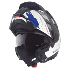 Kask szczękowy SCHUBERTH E2 ECE ATLAS BLUE biały niebieski czerwony