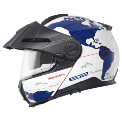 Kask szczękowy SCHUBERTH E2 ECE ATLAS BLUE biały niebieski czerwony