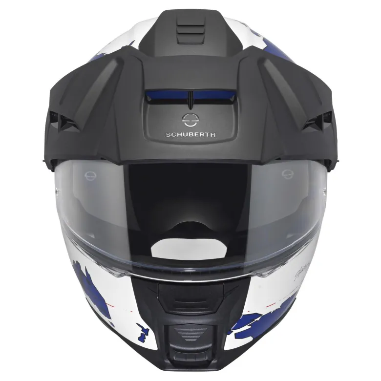 Kask szczękowy SCHUBERTH E2 ECE ATLAS BLUE biały niebieski czerwony