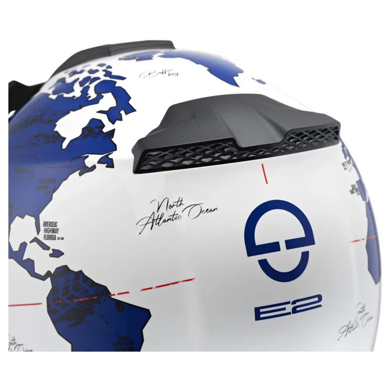 Kask szczękowy SCHUBERTH E2 ECE ATLAS BLUE biały niebieski czerwony
