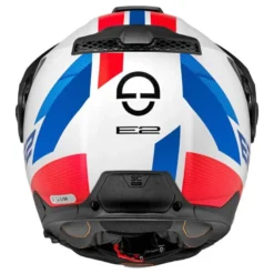 Kask szczękowy SCHUBERTH E2 ECE DEFENDER WHITE biały czerwony niebieski czarny