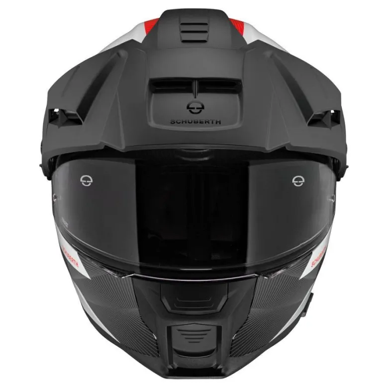 Kask szczękowy SCHUBERTH E2 ECE DEFENDER WHITE biały czerwony niebieski czarny
