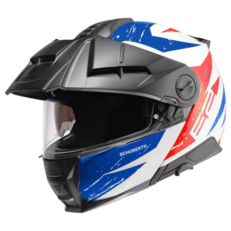 Kask szczękowy SCHUBERTH E2 ECE EXPLORER BLUE niebieski czerwony biały