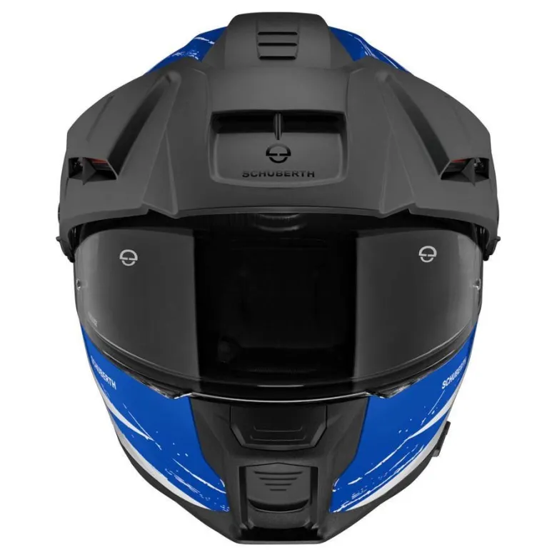 Kask szczękowy SCHUBERTH E2 ECE EXPLORER BLUE niebieski czerwony biały