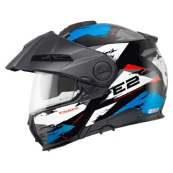 Kask szczękowy SCHUBERTH E2 ECE TRAIL BLUE biały czerwony niebieski szary