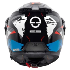 Kask szczękowy SCHUBERTH E2 ECE TRAIL BLUE biały czerwony niebieski szary