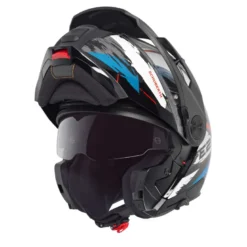 Kask szczękowy SCHUBERTH E2 ECE TRAIL BLUE biały czerwony niebieski szary