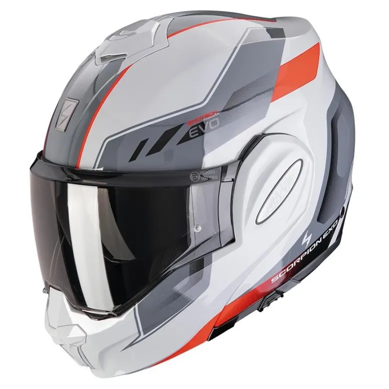 Kask szczękowy SCORPION EXO-TECH EVO SOCIUS GREY/RED szary czerwony