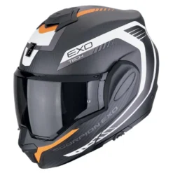 Kask szczękowy SCORPION EXO-TECH EVO CARBON COSY BLACK/ORANGE czarny pomarańczowy