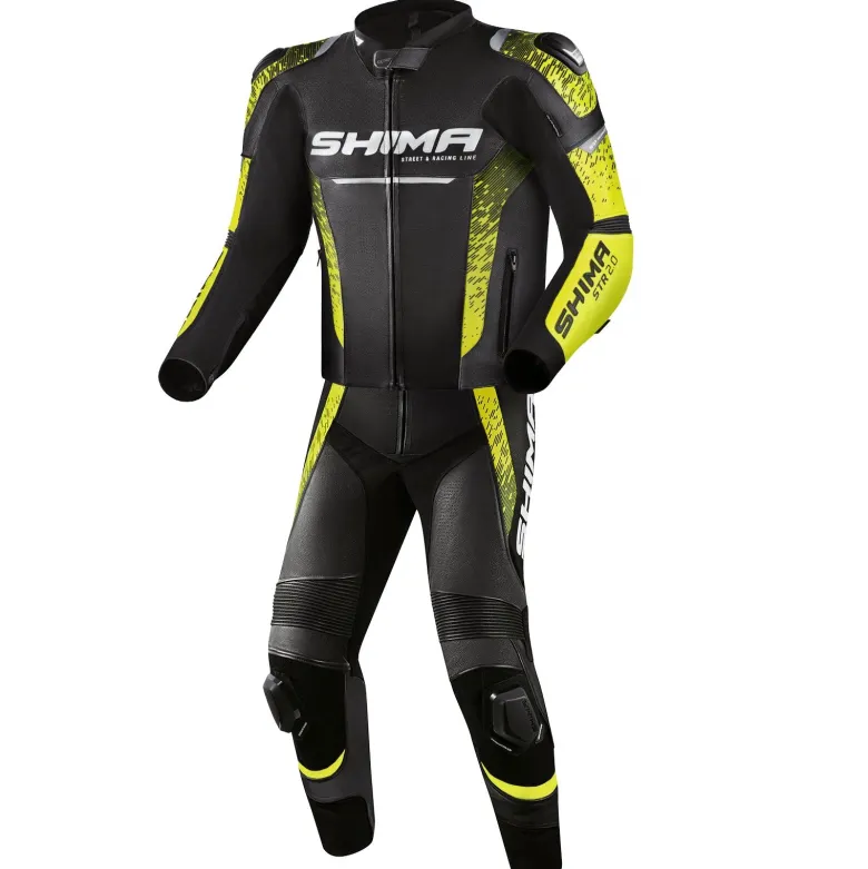 Kombinezon dwuczęściowy SHIMA STR 2.0 BLACK/YELLOW FLUO czarny żółty fluo