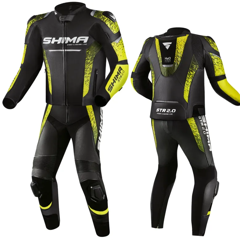 Kombinezon dwuczęściowy SHIMA STR 2.0 BLACK/YELLOW FLUO czarny żółty fluo