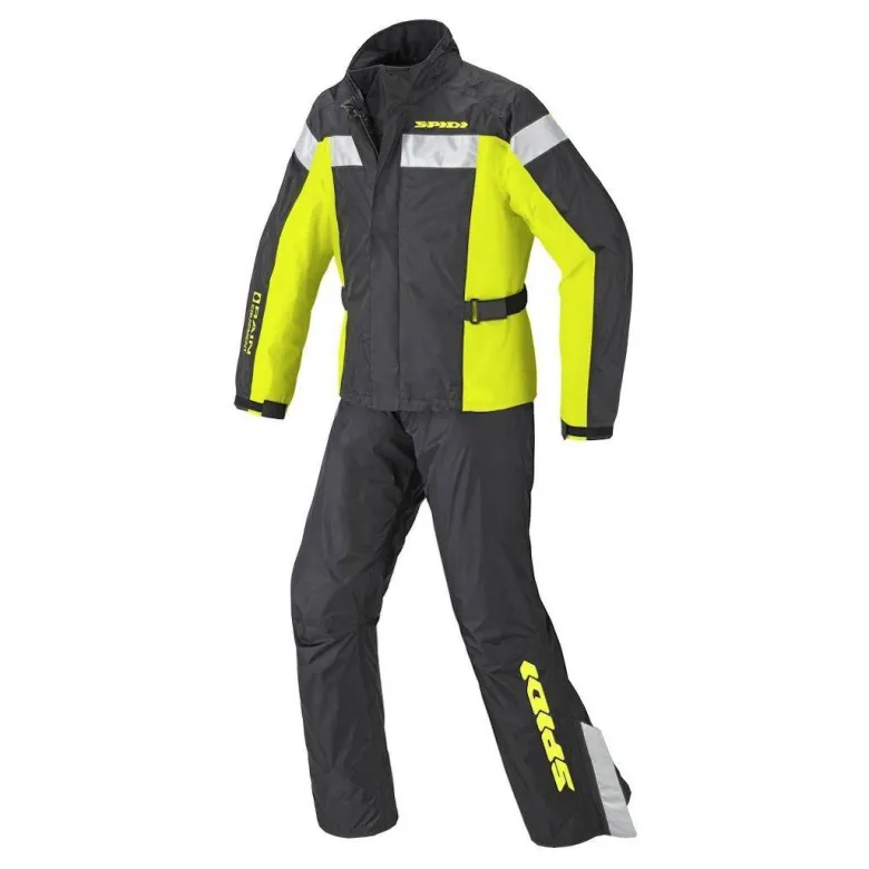 Kombinezon przeciwdeszczowy SPIDI TOURING RAIN KIT YELLOW FLUO czarny żółty fluo