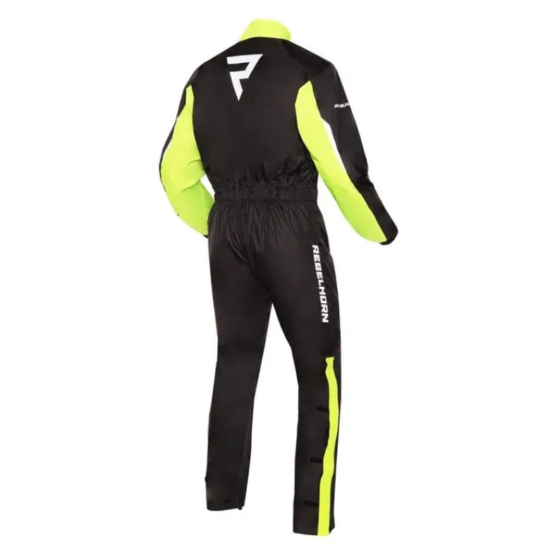 Kombinezon przeciwdeszczowy REBELHORN TRAVEL BLACK/FLO YELLOW czarny żółty fluo
