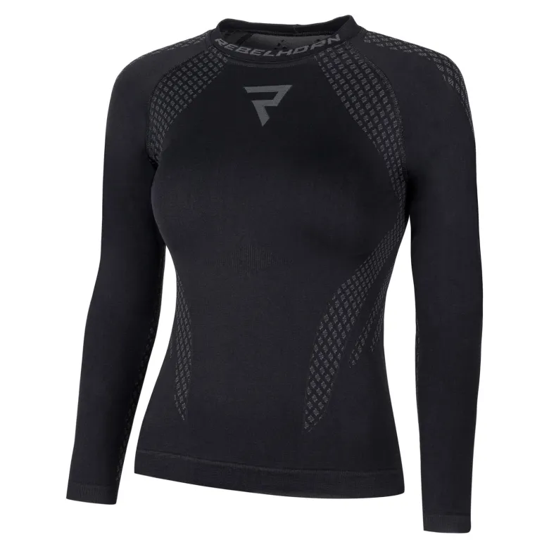 Koszulka termoaktywna damska REBELHORN ACTIVE II LADY BLACK/GREY czarny szary