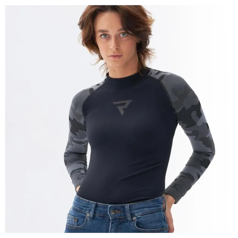 Koszulka termoaktywna damska REBELHORN FREEZE II LADY CAMO czarny szary