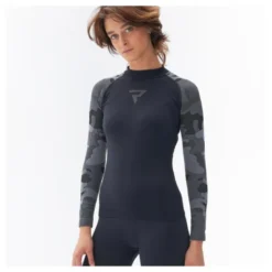 Koszulka termoaktywna damska REBELHORN FREEZE II LADY CAMO czarny szary