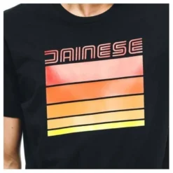 Koszulka T-shirt DAINESE STRIPES BLACK/RED czarny czerwony