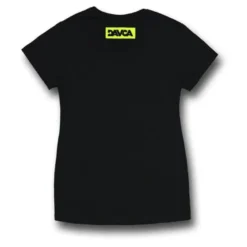 Koszulka T-shirt damska DAVCA LOGO BLACK/FLUO czarny żółty fluo