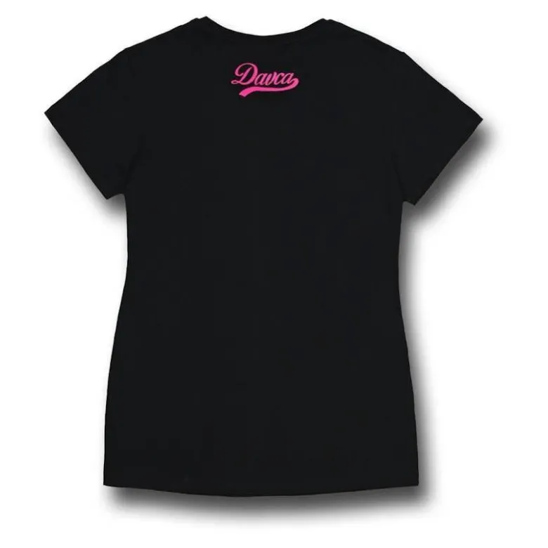 Koszulka T-shirt damska DAVCA DON'T PANIC czarny biały różowy
