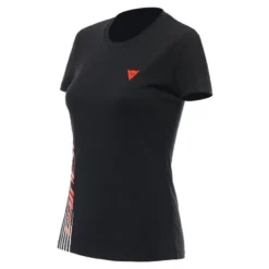 Koszulka T-shirt damski DAINESE LOGO LADY BLACK/FLUO RED czarny czerwony