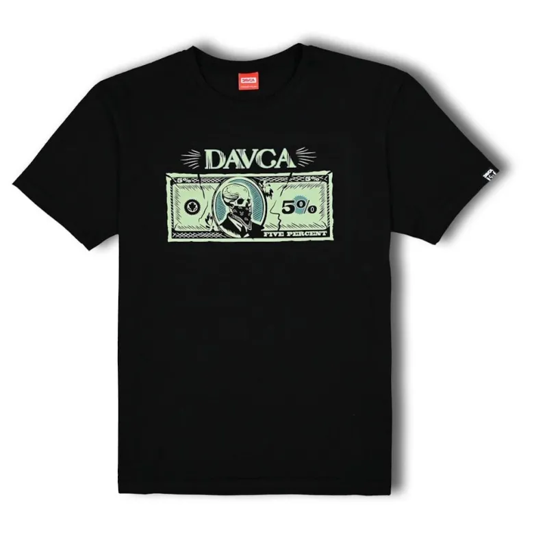 Koszulka T-shirt DAVCA 0,05 BLACK czarny zielony