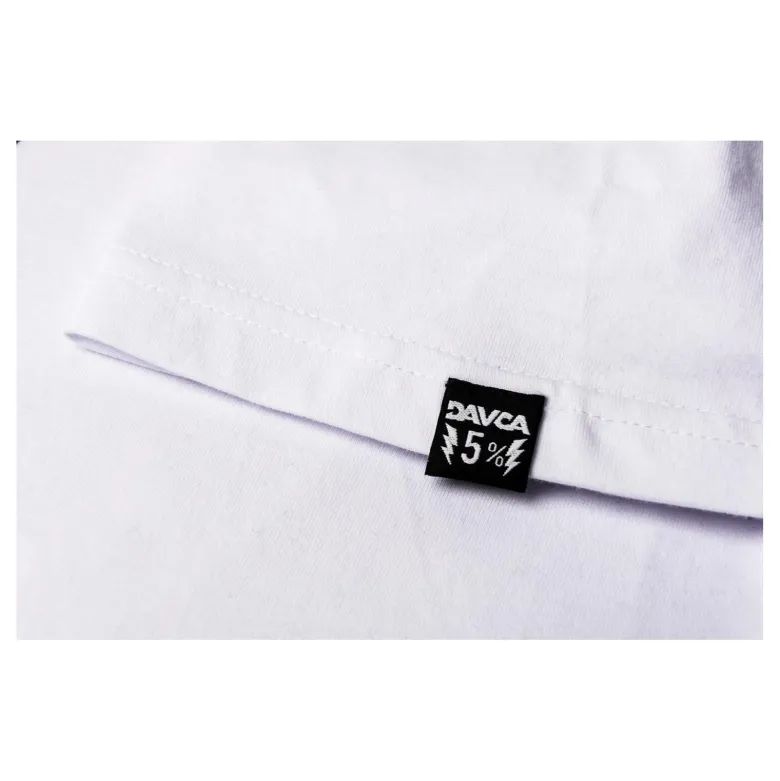 Koszulka T-shirt DAVCA CARDS WHITE biały beżowy zielony