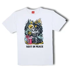 Koszulka T-shirt DAVCA REST IN PEACE biały
