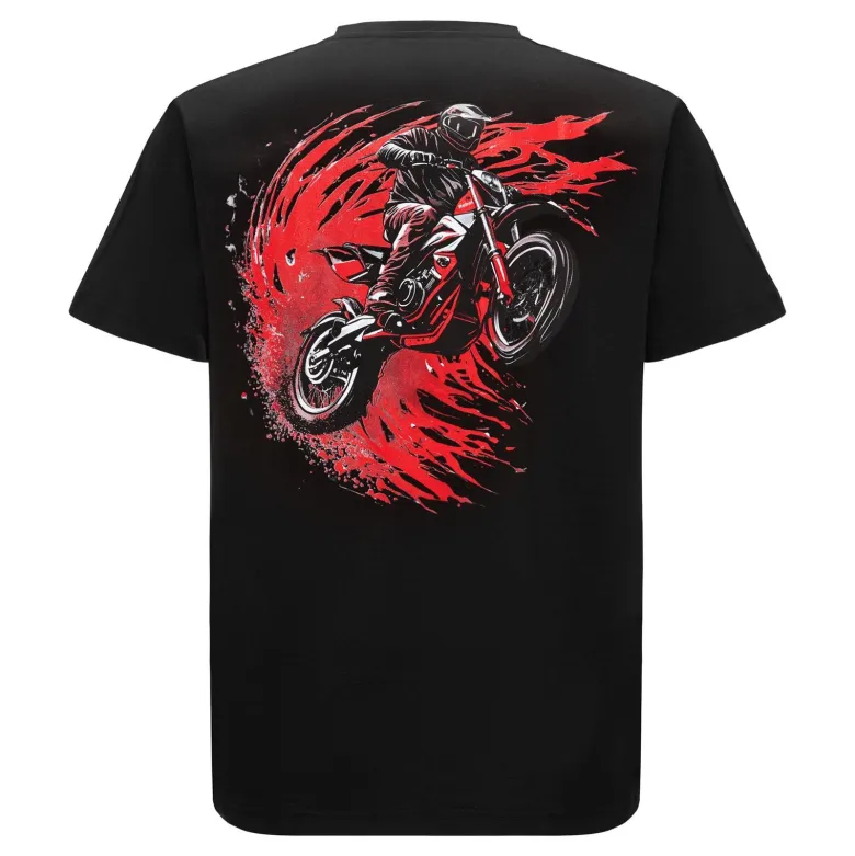 Koszulka T-shirt REBELRUSH MOTO CROSS BLACK czarny