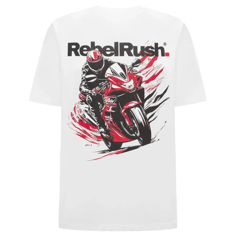 Koszulka T-shirt REBELRUSH REBEL OVERSIZE WHITE biały