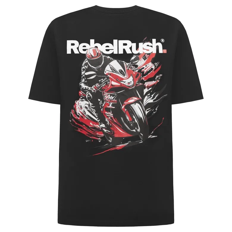 Koszulka T-shirt REBELRUSH REBEL OVERSIZE BLACK czarny