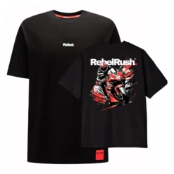 Koszulka T-shirt REBELRUSH REBEL OVERSIZE BLACK czarny