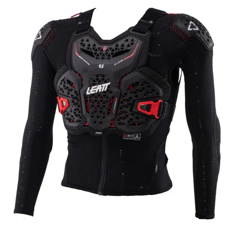 Koszulka z ochraniaczami dziecięca LEATT 4.5 HYBRID JUNIOR BLACK czarny