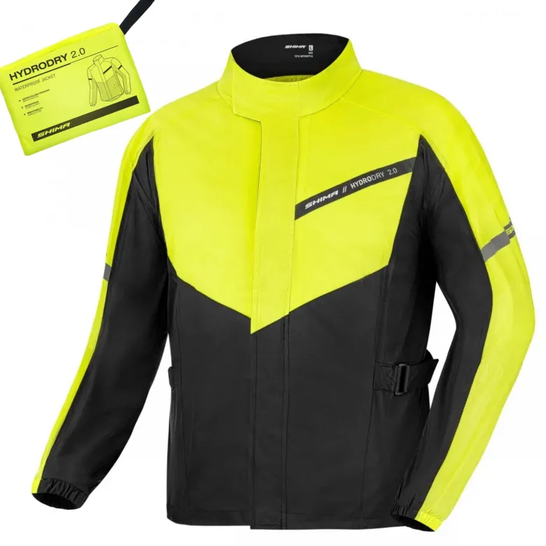 Kurtka przeciwdeszczowa SHIMA HYDRODRY 2.0 BLACK/FLUO czarny żółty fluo