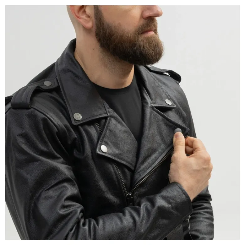 Kurtka skórzana BROGER ROCKER BLACK czarny