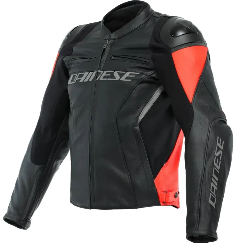 Kurtka skórzana DAINESE RACING 4 BLACK/RED czarny czerwony